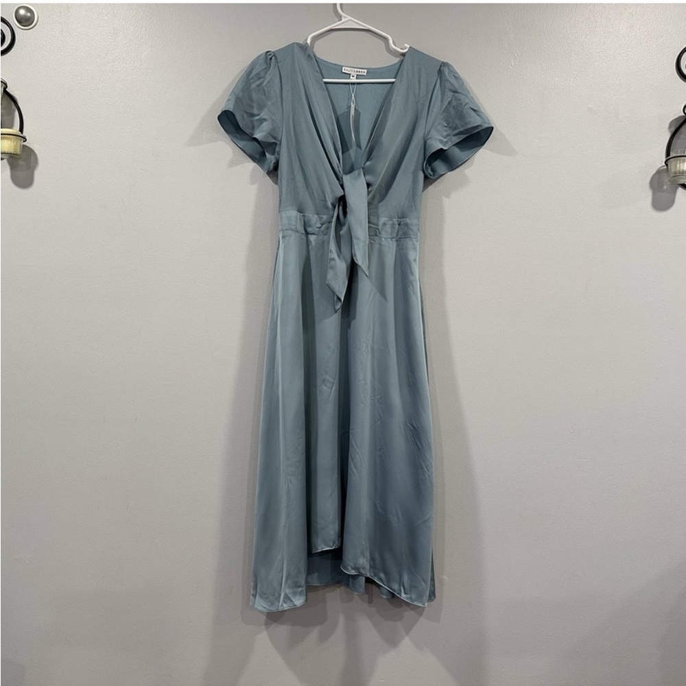 Baltic Born Poppy Satin Midi Dress Light Blue Medium M NWD